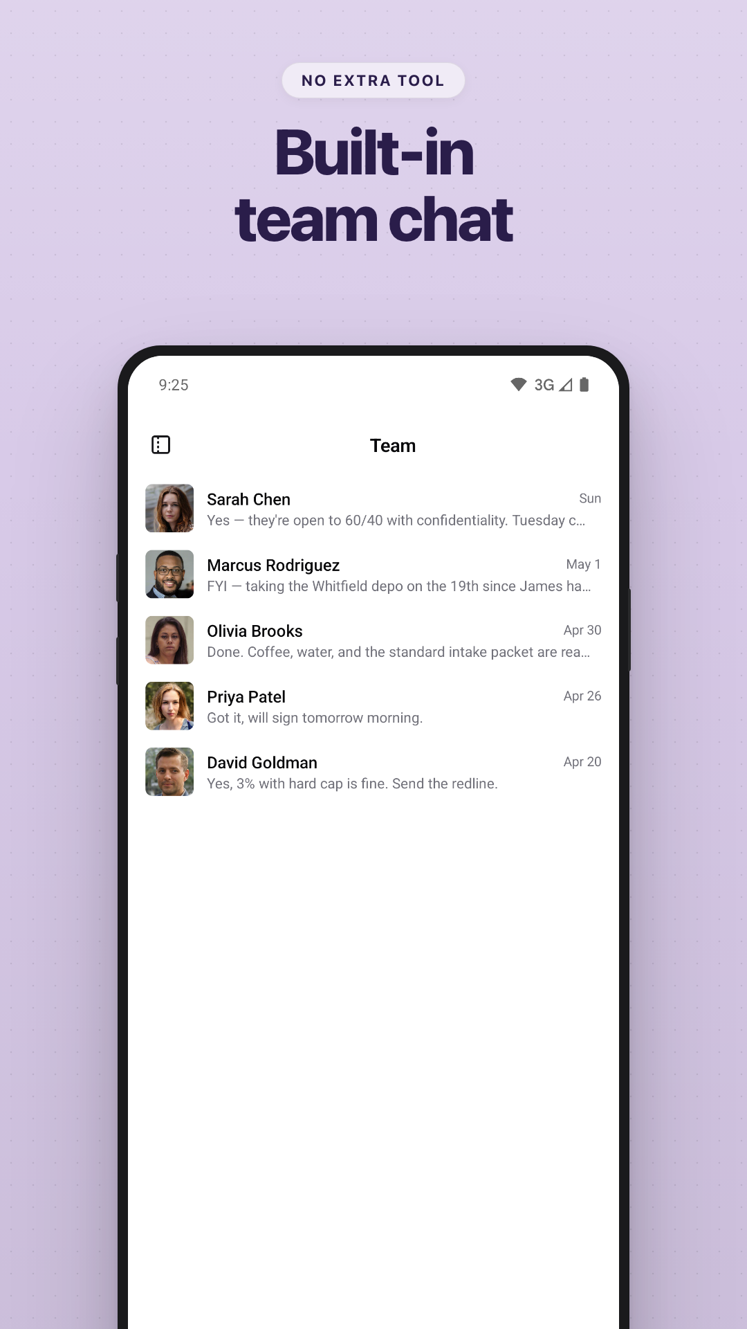 Built-in team chat